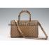 Gucci Bamboo Shopper Leather Small Tote Gold  607316