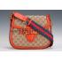 Gucci Lady Web GG Canvas And Orange Leather Medium Bag  18926782