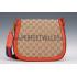 Gucci Lady Web GG Canvas And Orange Leather Medium Bag  18926782