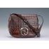 Replica Gucci Ribot Horse Head Bourgundy Croc Leather Flap Bag