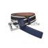 Gucci Multicolor Leather Belt with Square G Buckle Blue