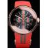 Gucci Red Rubber Band Black Round Dial 2165-307