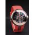 Gucci Red Rubber Band Black Round Dial 2165-307