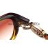 Gucci Elegant Oval Shaped Brown and Yellow Sunglasses 308032