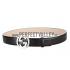 Guccissima Black Leather Belt with Interlocking G Buckle Replica