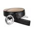 Guccissima Black Leather Belt with Interlocking G Buckle Replica