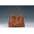 Gucci Soft Stirrup Tan Leather Large Shoulder Bag Cognac