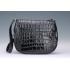 Gucci Ribot Horse Head Black Croc Leather Flap Bag