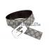 Replica Gucci  Rectangular Silver Double G Buckle Reversible Monogram Belt