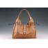 Gucci Soft Stirrup Tan Leather Large Shoulder Bag