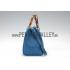 Gucci Bamboo Shopper Leather Small Tote Blue  607315