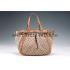 Gucci Belted Large  Handle Bag Canvas Fabric Tan 7773