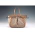 Gucci Belted Large  Handle Bag Canvas Fabric Tan 7773