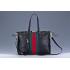 Gucci Rania Web Black Leather   Handle Tote