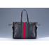 Gucci Rania Web Black Leather   Handle Tote