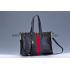 Gucci Rania Web Black Leather   Handle Tote