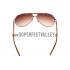 Gucci Aviator Web Detail Brown Temple Brown Lenses Sunglasses 308141