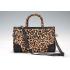 Gucci Bamboo Shopper Leather Small Tote Animal Print  607318