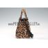 Gucci Bamboo Shopper Leather Small Tote Animal Print  607318