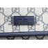 Gucci Small Messenger Flap Bag with GG Canvas Blue Leather Trim Replica