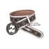 Gucci White Leather Belt with Interlocking G Buckle