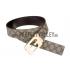 Gucci  Rectangular Brass Double G Buckle Reversible Monogram Belt