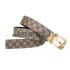 Gucci  Rectangular Brass Double G Buckle Reversible Monogram Belt