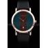 Gucci Polished Rose Gold Bezel Dark Green Dial Black Leather Strap