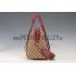 Cheap Gucci Lady Web GG Canvas Boston Bag Dark Red