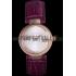 Gucci Interlocking Rose Gold Bezel with Purple Leather Band  621517