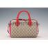 Gucci Boston Supreme Canvas Shoulder Bag Red & Fuchsia