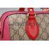 Gucci Boston Supreme Canvas Shoulder Bag Red & Fuchsia