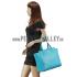 Gucci Swing Leather Tote Light Blue Medium 607684