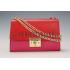 Gucci Padlock Leather Shoulder Bag Red & Fuchsia