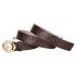 Guccissima Brown Leather Belt with Square Interlocking Buckle