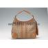 Gucci Medium Woven Tassels Tan Leather Trim Guccissima Hobo 607327