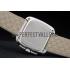 Gucci White Leather Strap Polished Stainless Steel Bezel White Dial 80218