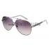 Gucci Aviator Web Detail White Temple Grey Lenses Sunglasses 308143