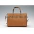 Gucci Bamboo Shopper Leather Tote Tan 607313