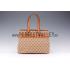 Gucci Bright Bit GG Canvas Cognac Leather Trim  Handle Tote