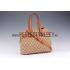 Gucci Bright Bit GG Canvas Cognac Leather Trim  Handle Tote