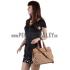 Gucci Bright Bit GG Canvas Cognac Leather Trim  Handle Tote