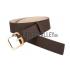 Replica Gucci Brown Leather Belt with G Square Buckle