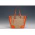 Gucci GG Supreme Canvas And Orange Leather Tote 18926778