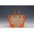 Gucci GG Supreme Canvas And Orange Leather Tote 18926778