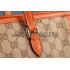 Gucci GG Supreme Canvas And Orange Leather Tote 18926778