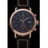 Cheap Hamilton Navy Pioneer Chrono Black Dial Rose Gold Case Black Leather Strap