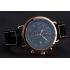 Cheap Hamilton Navy Pioneer Chrono Black Dial Rose Gold Case Black Leather Strap