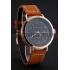 Hamilton Navy Pioneer Black Dial Rose Gold Case Brown Leather Strap