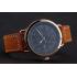 Hamilton Navy Pioneer Black Dial Rose Gold Case Brown Leather Strap